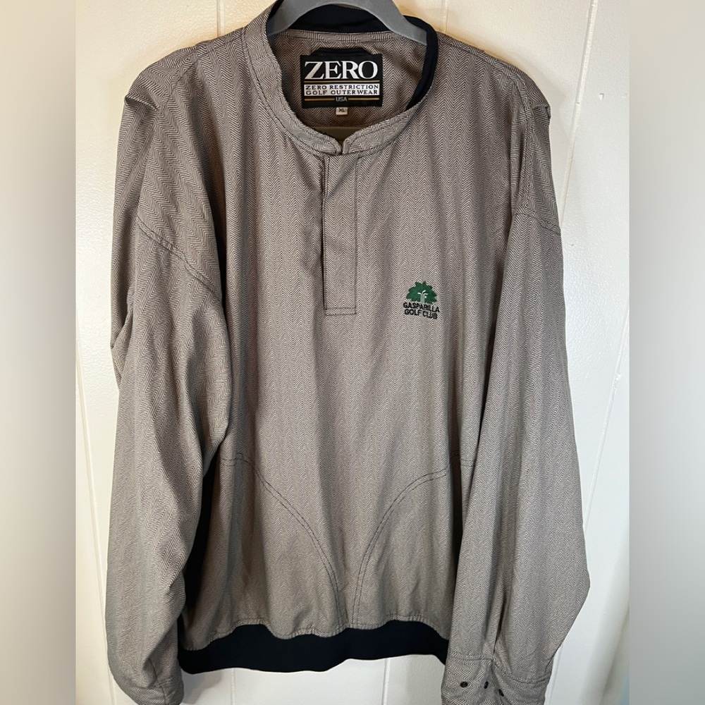 ZERO RESTRICTION Golf Outerwear Jacket Mens XL 1/4 snap Pullover USA-made